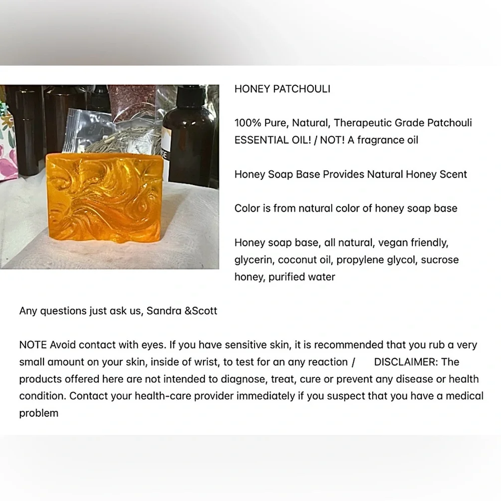 2nd Sample 5 Pak Homemade Creamsicle ‘Carterii’ Frankincense Myrrh Homemade Soap - Picture 7 of 11